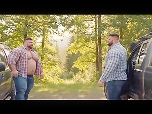 Two Huge AI Muscle Bears in Love