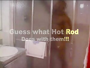 Pro IFBB Black Butt BB Rodney Shower & Naked Pose