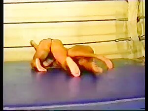 Muscleguys wrestling in thong