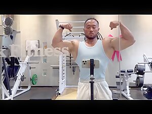 Bodybuilder posing